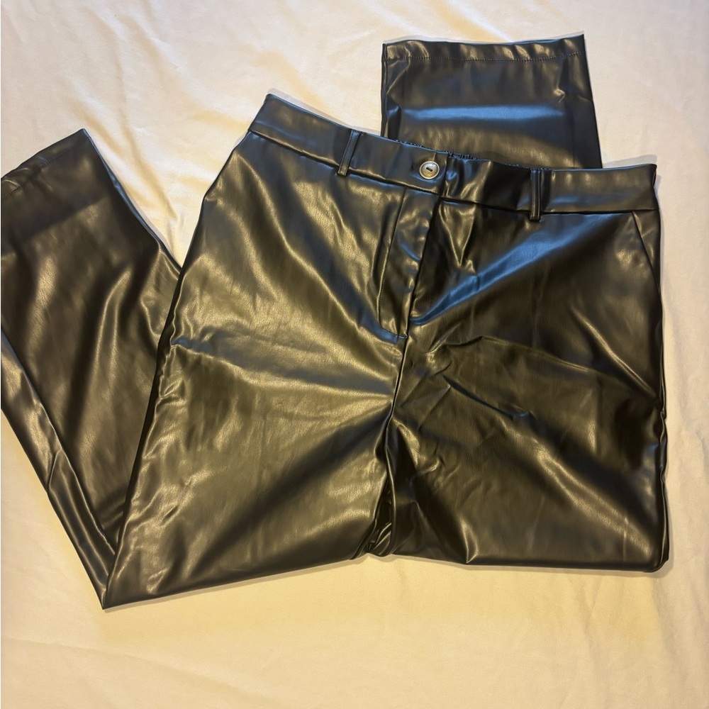 Sleek Black Faux Leather Pants